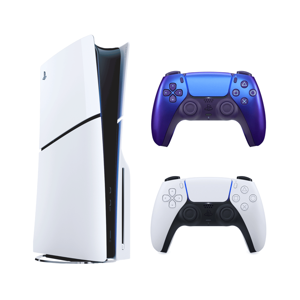 Sony PlayStation 5 Slim Blu-Ray Disc Console bundle with Extra DualSense Wireless Controller | Chroma Indigo