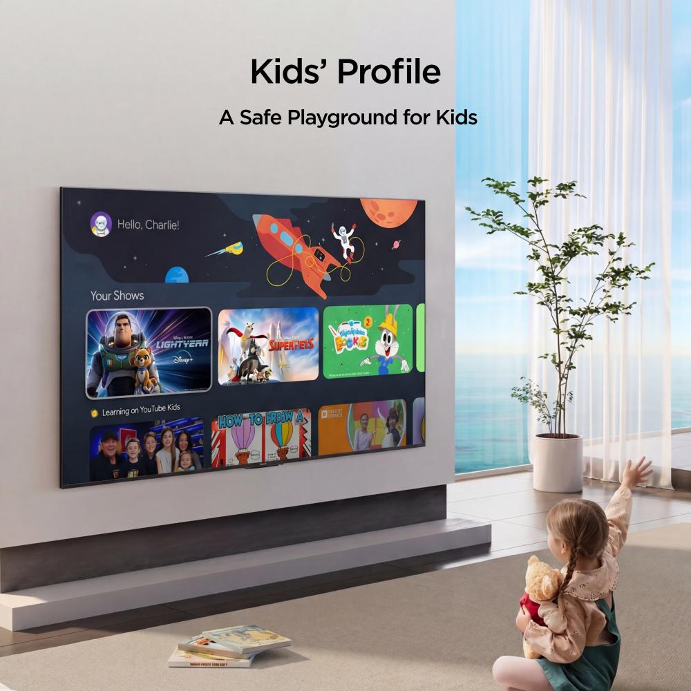 New TCL 85 Inch Premium QLED TV 2026 Model, 60Hz(VRR 120Hz/DLG 120Hz), ONKYO 2.0 Hi-Fi System,Slim & Uni-body, AiPQ Processor, HVA Panel, TCL AI, Dolby Vision ,Atmos