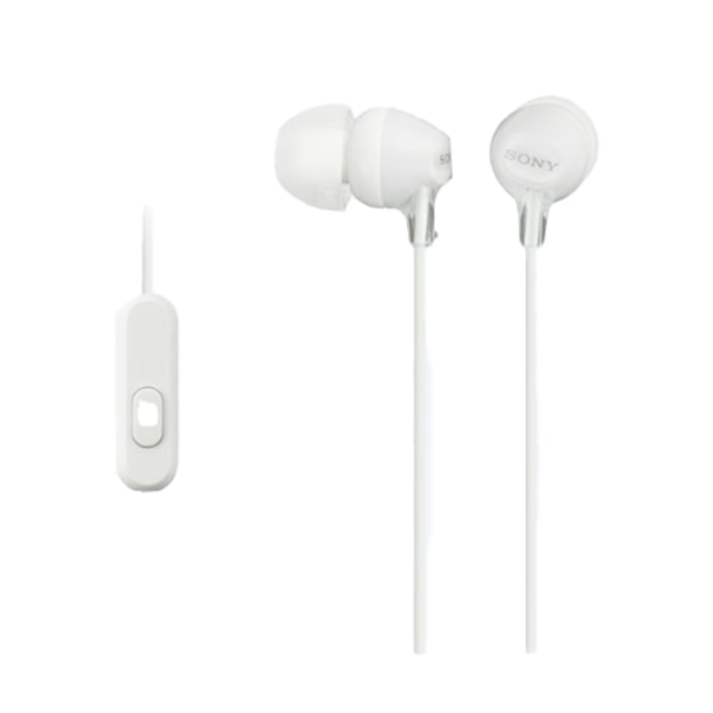 Sony MDR-EX15AP Wired In-Ear Earphones Secure Fit with Microphone White