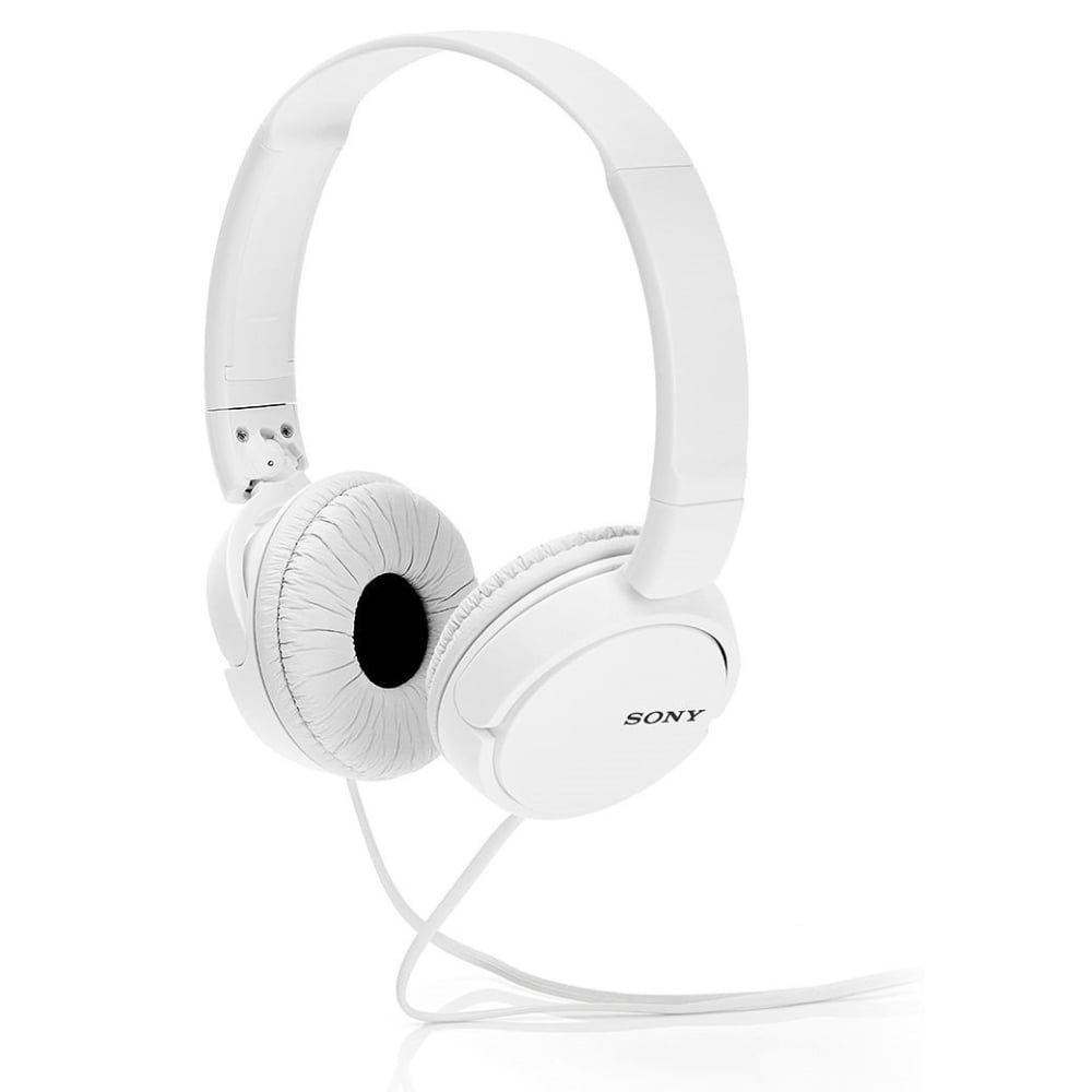 Sony MDR-ZX110AP Wired On-Ear Headphones Tangle-Free Cable with Microphone White