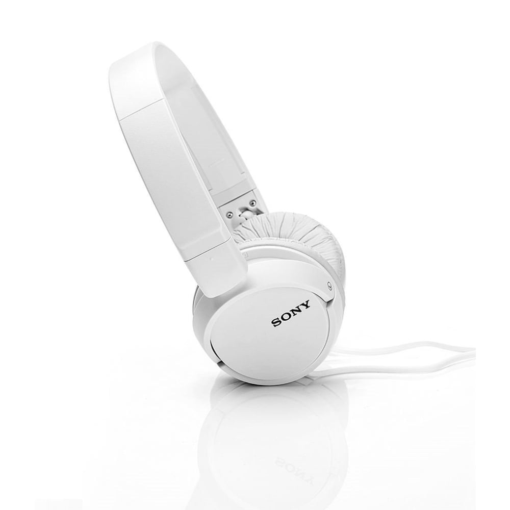 Sony MDR-ZX110AP Wired On-Ear Headphones Tangle-Free Cable with Microphone White