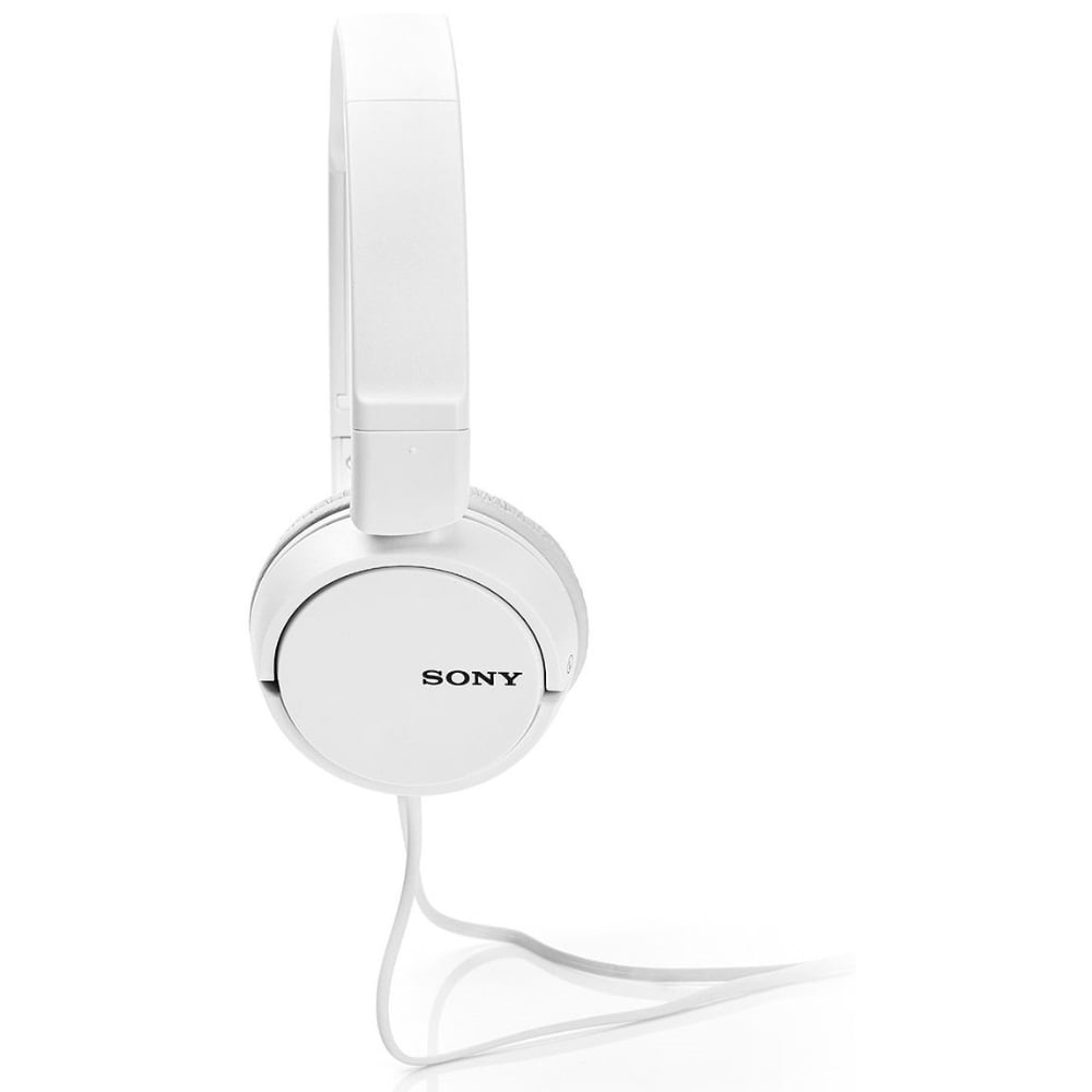 Sony MDR-ZX110AP Wired On-Ear Headphones Tangle-Free Cable with Microphone White