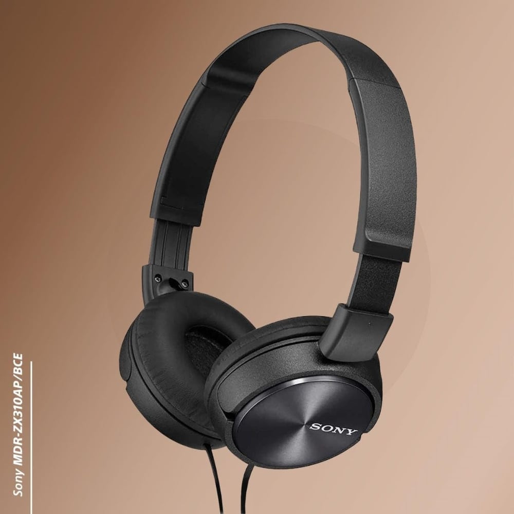 Sony MDR-ZX310AP Wired Over-Ear Headphones Foldable Design with Microphone Black