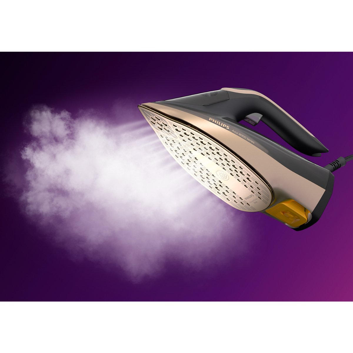 Philips 3000W Azur 8000 Series Auto Shut-Off Continuous Steam Steam Iron Black/Rose Gold