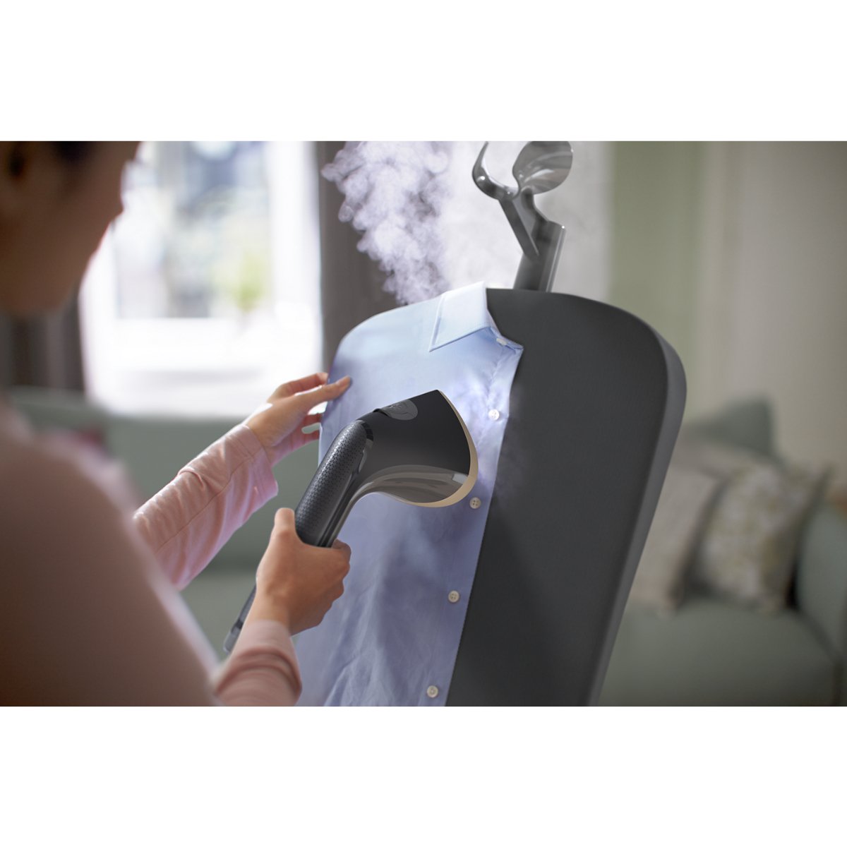 Philips 1800W 3000 Series 3 Steam Settings Stand Garment Steamer with Tilting Styleboard with Water Tank 2L Black