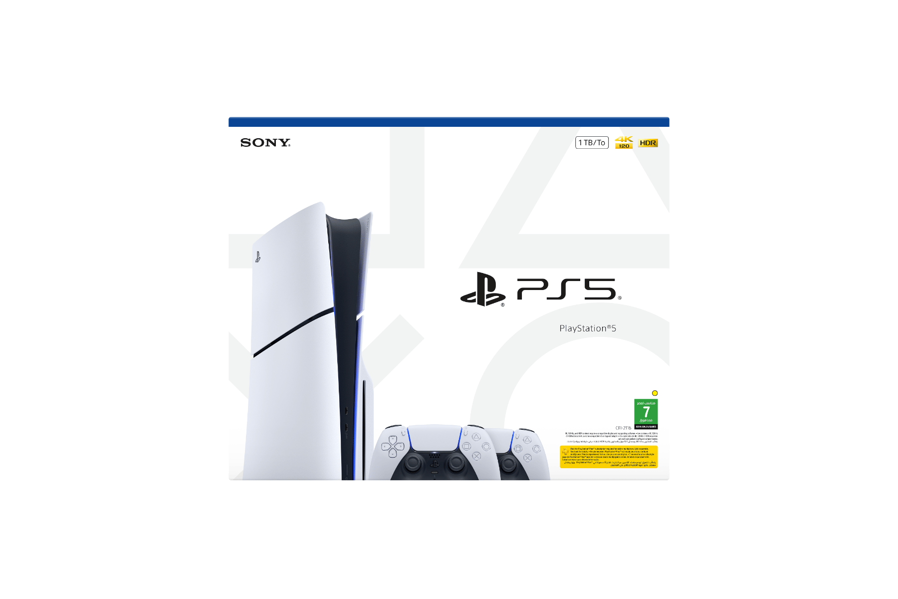 جهاز Sony PlayStation 5 Blu‑ray Disc Edition Console سعة 1 تيرابايت مع وحدة تحكم إضافية DualSense Wireless Controller لاسلكية – أبيض