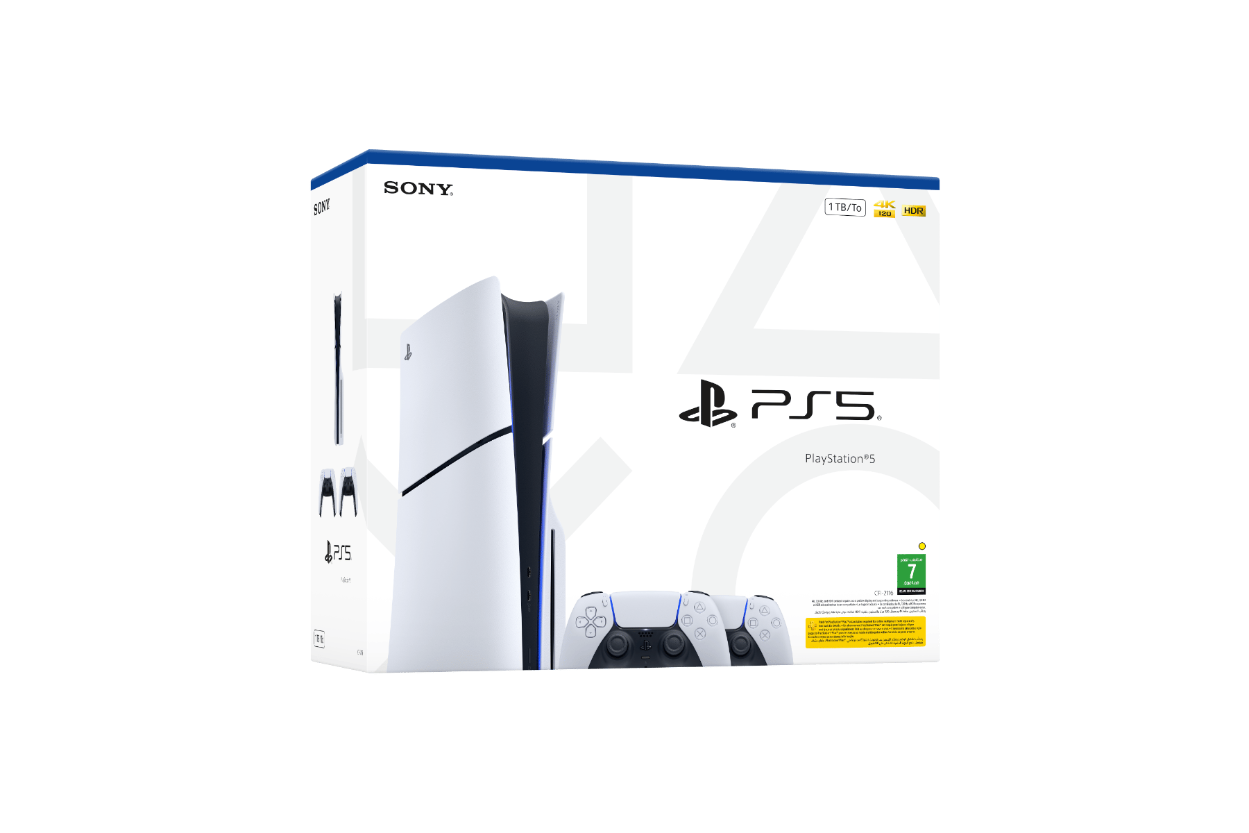 جهاز Sony PlayStation 5 Blu‑ray Disc Edition Console سعة 1 تيرابايت مع وحدة تحكم إضافية DualSense Wireless Controller لاسلكية – أبيض