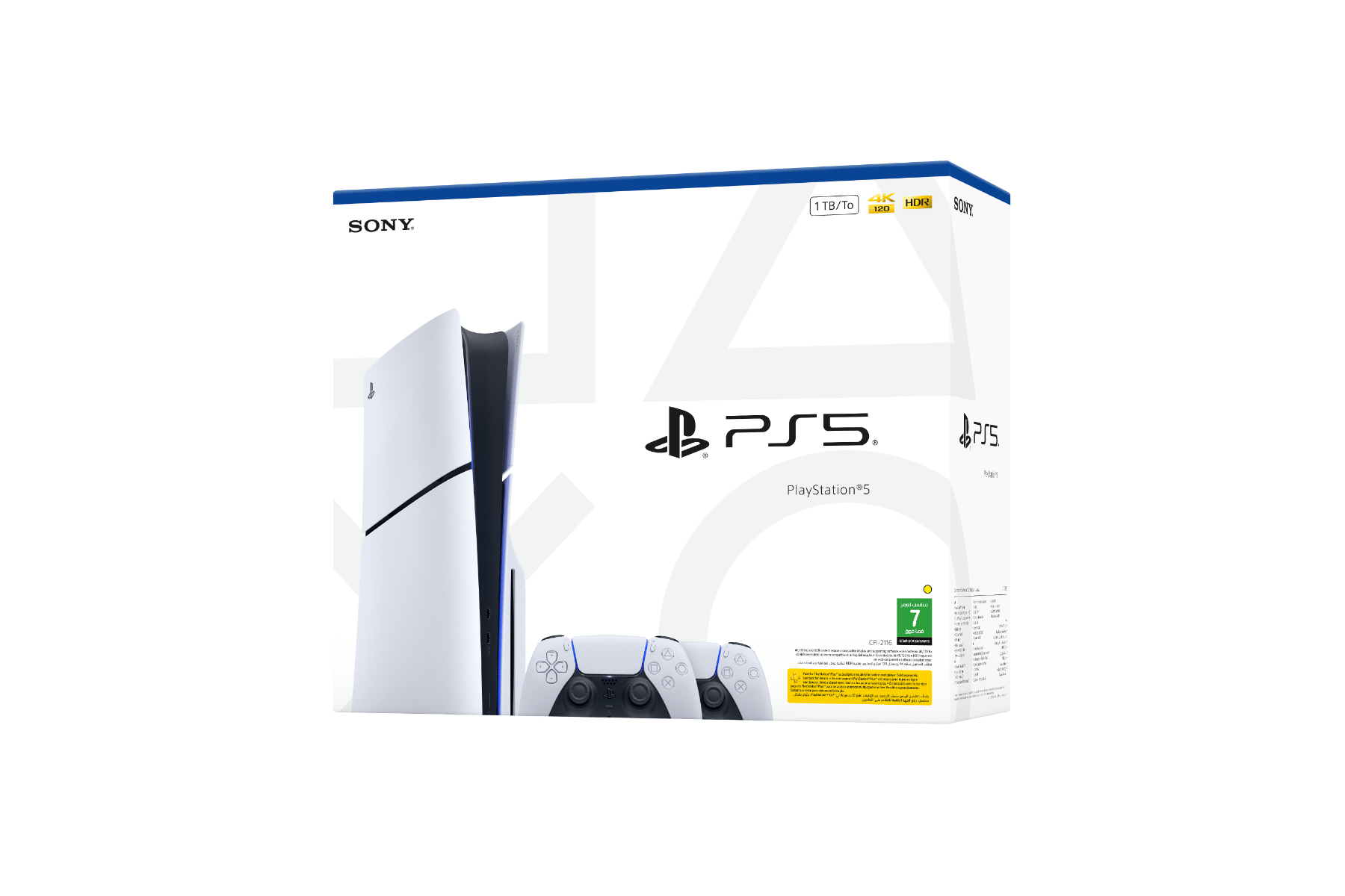 جهاز Sony PlayStation 5 Blu‑ray Disc Edition Console سعة 1 تيرابايت مع وحدة تحكم إضافية DualSense Wireless Controller لاسلكية – أبيض