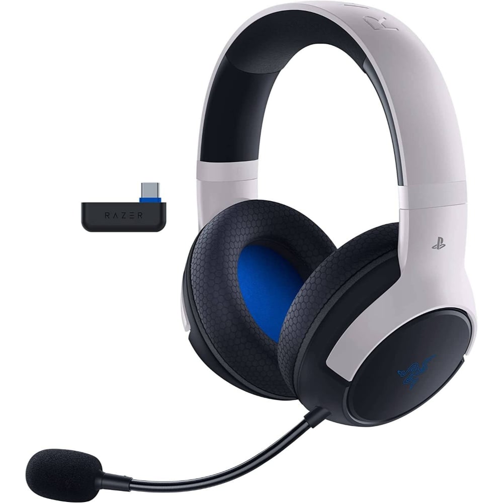 Razer Kaira Hyperspeed Playstation Licensed Bluetooth Gaming Over-Ear Headset White/Black