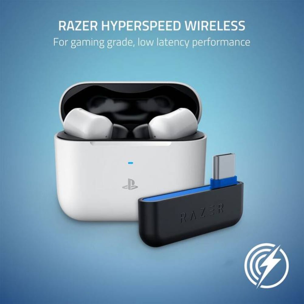 Razer Hammerhead HyperSpeed Wireless Gaming Earbuds | Multi-Platform | PlayStation Edition | White | RZ12-03820300-R3G1