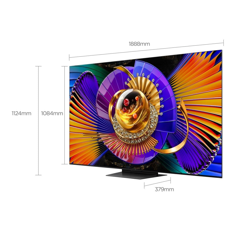 TCL 85 Inch SQD Mini LED 4K Smart TV, 800 Dimming Zones, 2700 Nits HDR, HVA 2.0 Pro Panel, Bang & Olufsen Audio, 288Hz VRR