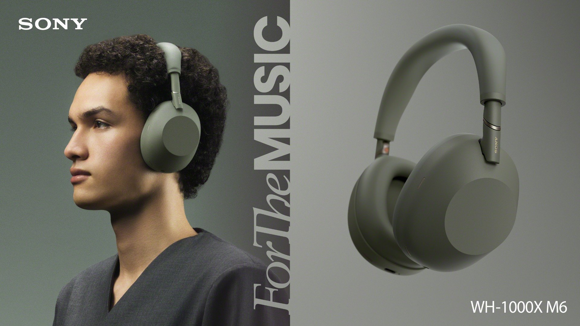 Sony WH-1000XM6 Wireless Noise Cancelling Headphones, 30 Hours Battery, Hi-Res Audio, LDAC, Multipoint, Bluetooth, Olive Gray
