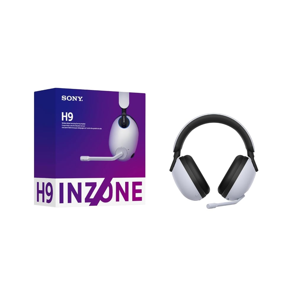 Sony INZONE H9 (WH-G900N) | Wireless Gaming Over-Ear Headset | ANC, Flip-to-Mute Mic | White