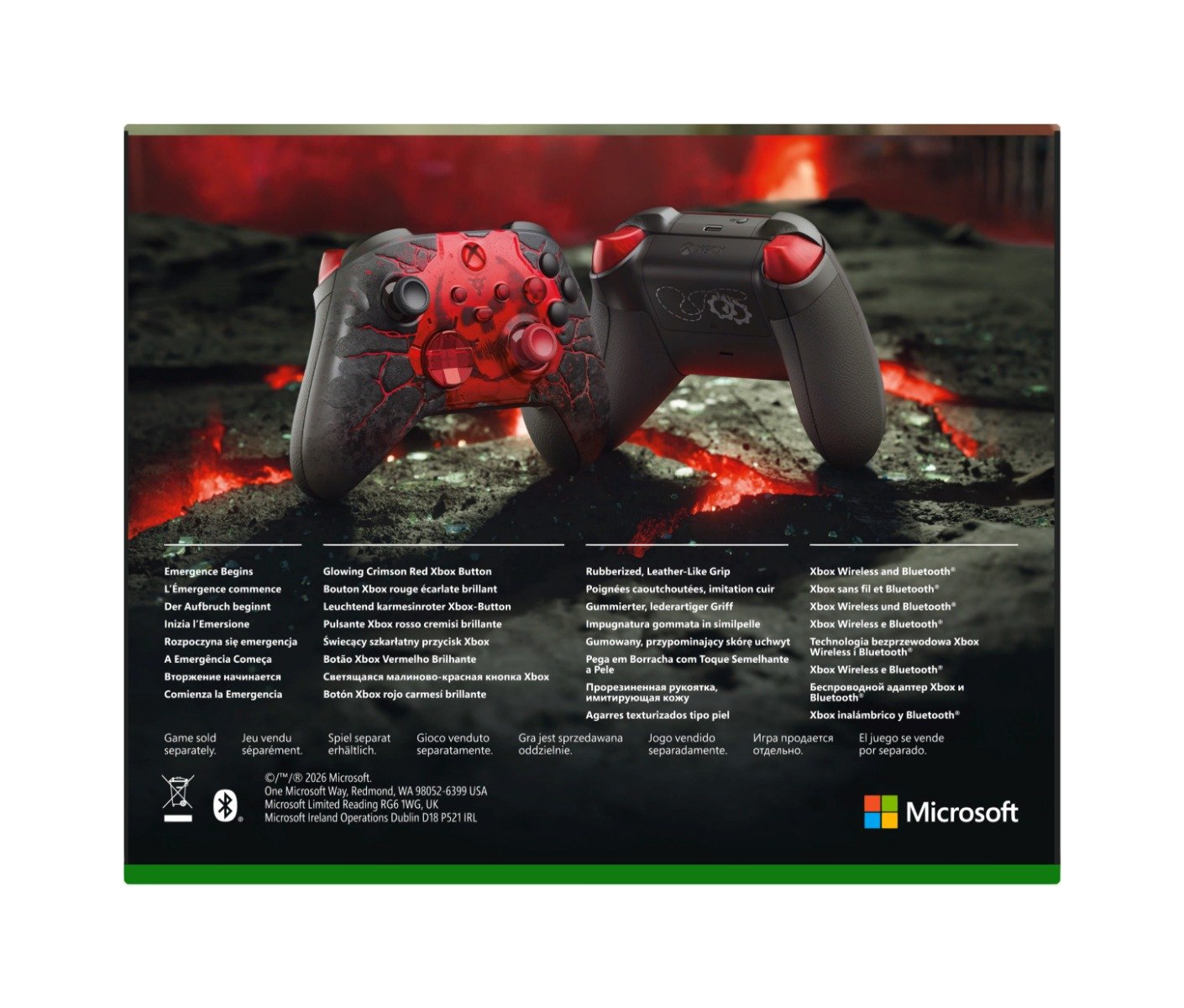وحدة تحكم Xbox اللاسلكية الإصدار المحدود Gears of War: E-Day – أسود/أحمر