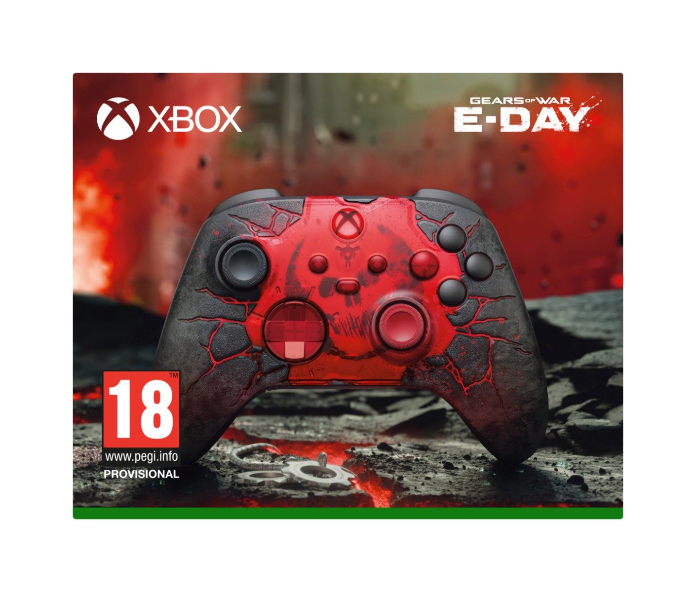 وحدة تحكم Xbox اللاسلكية الإصدار المحدود Gears of War: E-Day – أسود/أحمر