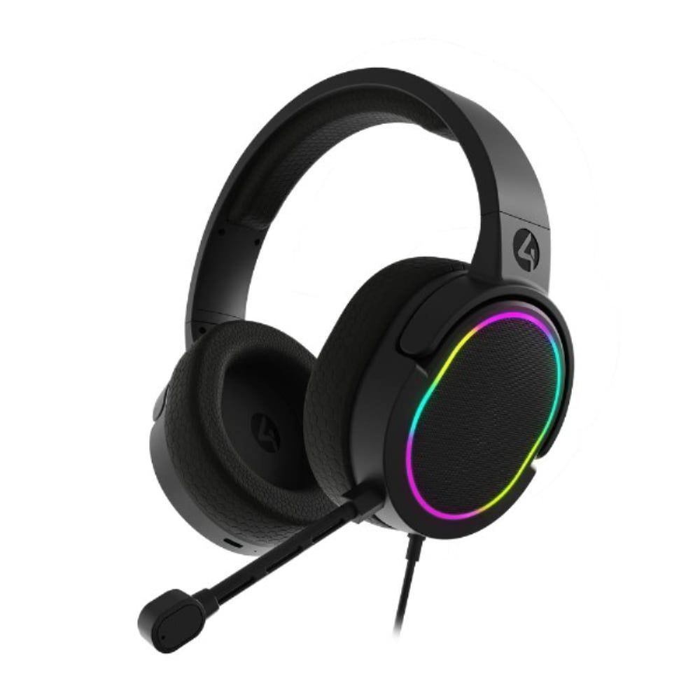 4Gamers Panther Led Light Up Rgb Premium Over-Ear Wired Gaming Headset Black