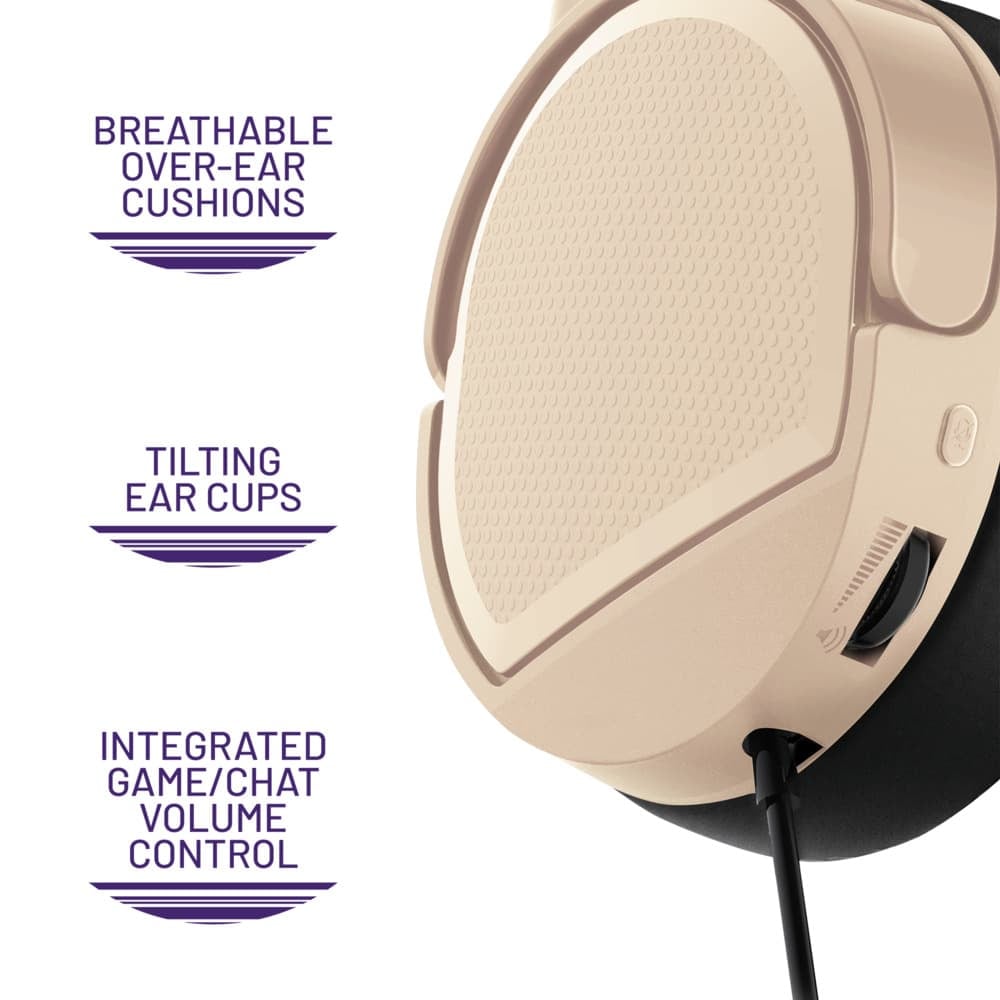 4Gamers Panther | Wired Gaming Over-Ear Headset | Over-Ear Design | Sand