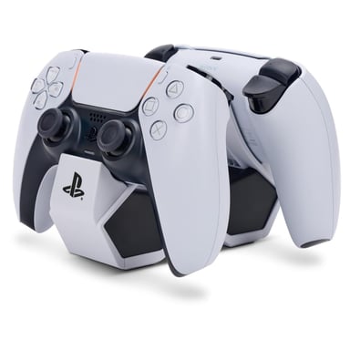 PowerA DualSense and DualSense Edge Twin Charging Station for PS5 Wireless Controller White