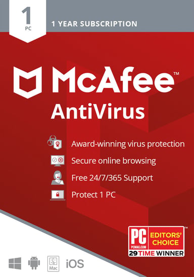   McAfee AntiVirus 1 PC 1 Year