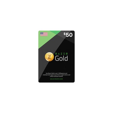 Razer Gold Gift Card US 50 USD Delivery By Email and SMS Digital Code Black