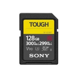 سوني كرت ذاكرة SDXC UHS II Tough Series SF G سعة 128 جيجابايت، سرعة كتابة 299MB/s وقراءة 300MB/s أسود