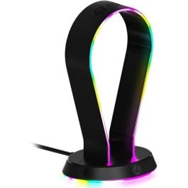 4Gamers Light-Up USB | Gaming Headset Charging Stand | RGB Lighting | Black