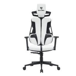 GamerTek Galactic Guardian Gaming Chair – White Edition, Premium PU & PVC, Ergonomic Design, 150kg Capacity