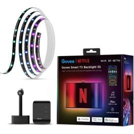 Govee TV Backlight 3 Lite RGBICW with Camera & Fish-Eye Correction for 55–65 inch TVs, Wi-Fi App & Voice Control - Netflix edition - H6098
