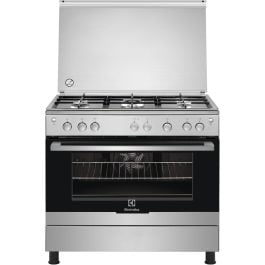 Electrolux 5-Burner Gas Cooker with Cooling Fan | 90x60cm | Automatic Ignition & Thermocouple Safety - EKG913A2OX