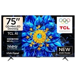 New TCL 75 Inch Premium QLED LED TV 2026 Model,144/288Hz, Precise Dimming Up to 512 zones, High HDR, ONKYO 2.1 Hi-Fi System, TCL Ai