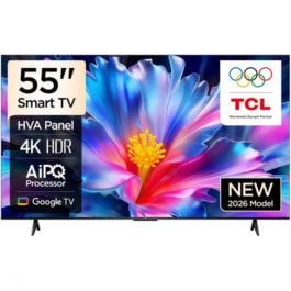 New TCL 55 Inch 4K Smart, Google TV 2026 Model, 60Hz, HVA Panel, AiPQ Processor, Dolby Audio, Metallic Bezel-less Design