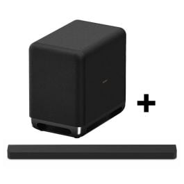 Sony HT‑A9000 Bravia Theatre Bar 9 360 Spatial Sound Mapping Premium Soundbar Home Theatre System Black with Sony SA-SW5 300W Additional Wireless Subwoofer