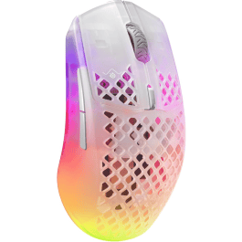 ماوس الألعاب اللاسلكي SteelSeries Aerox 3 – إصدار Ghost المحدود، خفيف الوزن للغاية، إضاءة RGB، مستشعر TrueMove Air بدقة 18,000 DPI، بلوتوث و2.4GHz