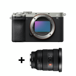 سوني ILCE-7CM2 α7C II كاميرا فل فريم بدقة 33.0 ميجابكسل، تصوير 4K بسرعة 60 إطار/ث، تركيز تلقائي، عدسة قابلة للتبديل، للفلوق – فضي، مع عدسة زووم عريضة سوني SEL1635GM2 E ماونت 16–35 مم F2.8 GM فول فريم