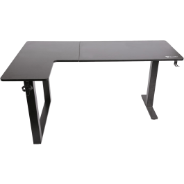 Gamertek Flexi Corner Gaming Desk – 160x100 cm, Carbon Fiber Texture, Left/Right Setup Option, Cup Holder, Headset Hook & Cable Tray – Black