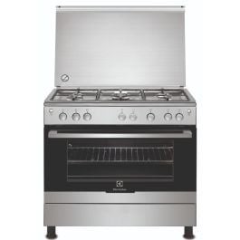 Electrolux 5-Burner Gas Cooker with Grill | 90x60cm | Automatic Ignition & Thermocouple Safety - Silver - EKG9000A3X