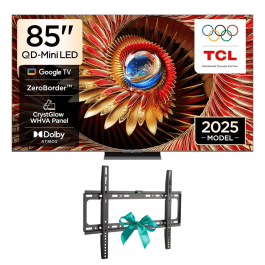 TCL 85C8K 85-Inch 4K QD-Mini LED Smart TV | 144Hz | HDR 5000 nits | Google TV | B&O Audio | IMAX Enhanced | Game Master | 2025 Model